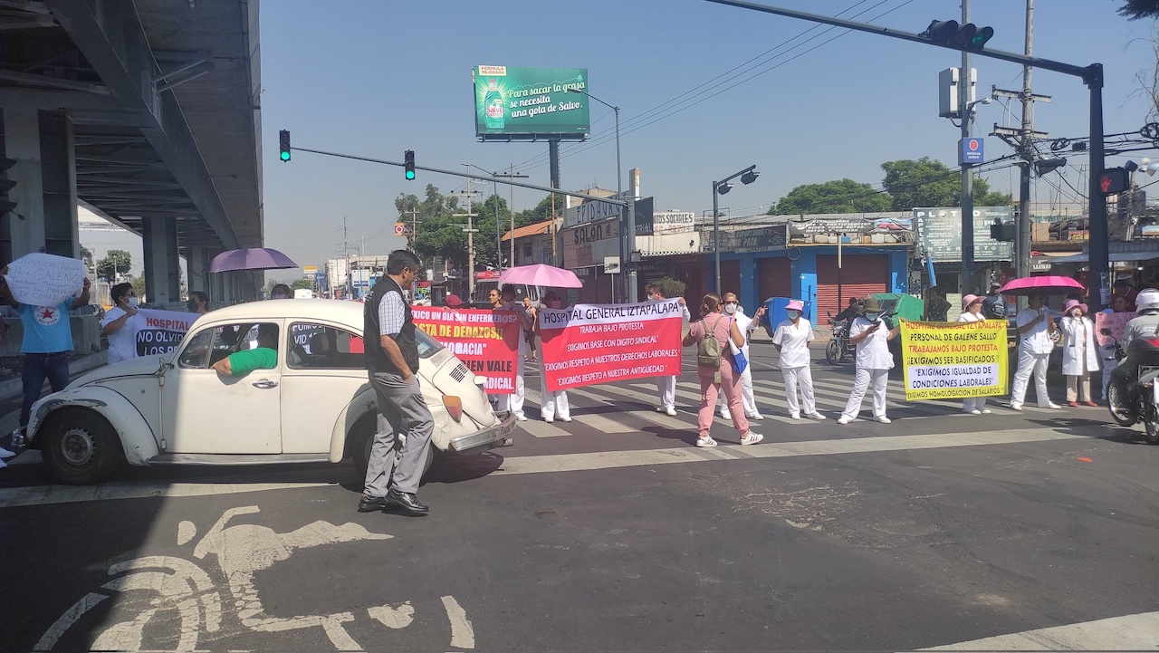 Bloqueo Ermita Iztapalapa Protestan Trabajadores De La Salud