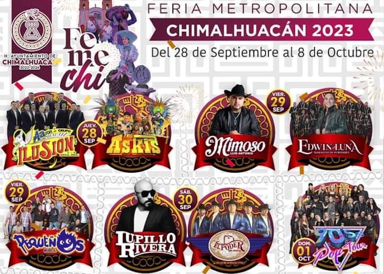 Feria de Chimalhuacán 2023 cartelera de artistas del Teatro del Pueblo