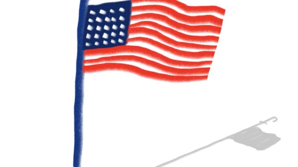 bandera de Estados Unidos con la letra F