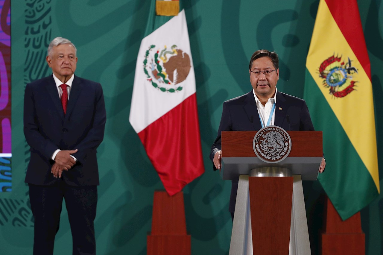 El presidente de Bolivia se reúne con AMLO en Palacio Nacional