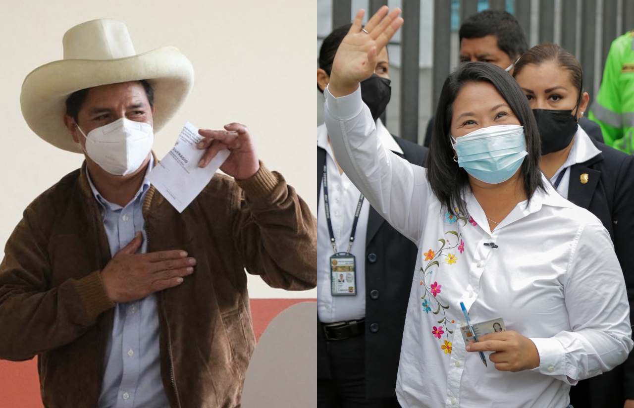 La elección de Perú se cierra a menos de un punto entre Fujimori y Castillo