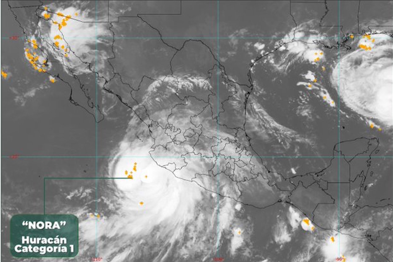 ‘Nora’ toma fuerza y ya es huracán categoría 1; dejará lluvias en 7 estados