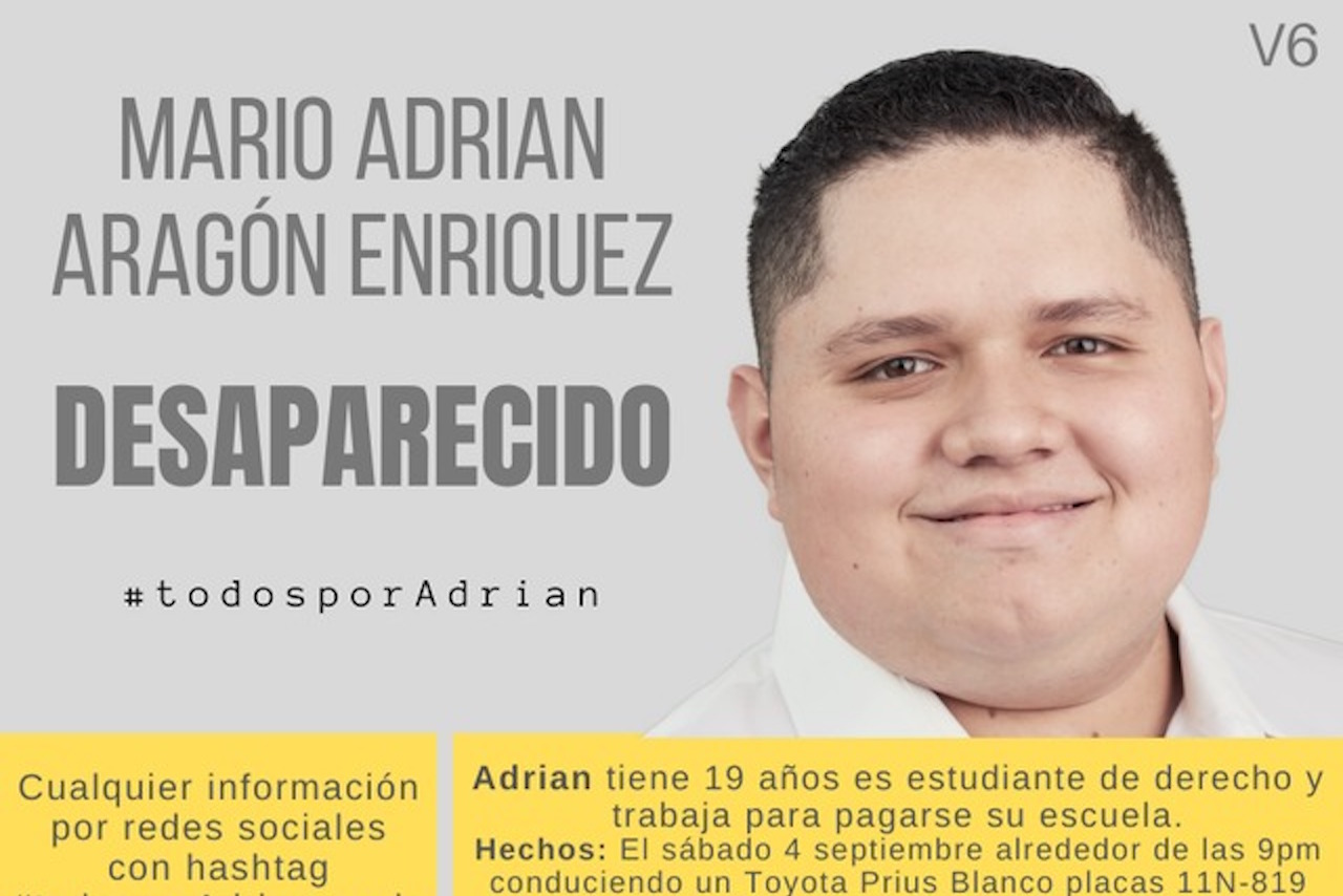 #TodosPorAdrián: Familiares buscan a estudiante desaparecido en Jalisco