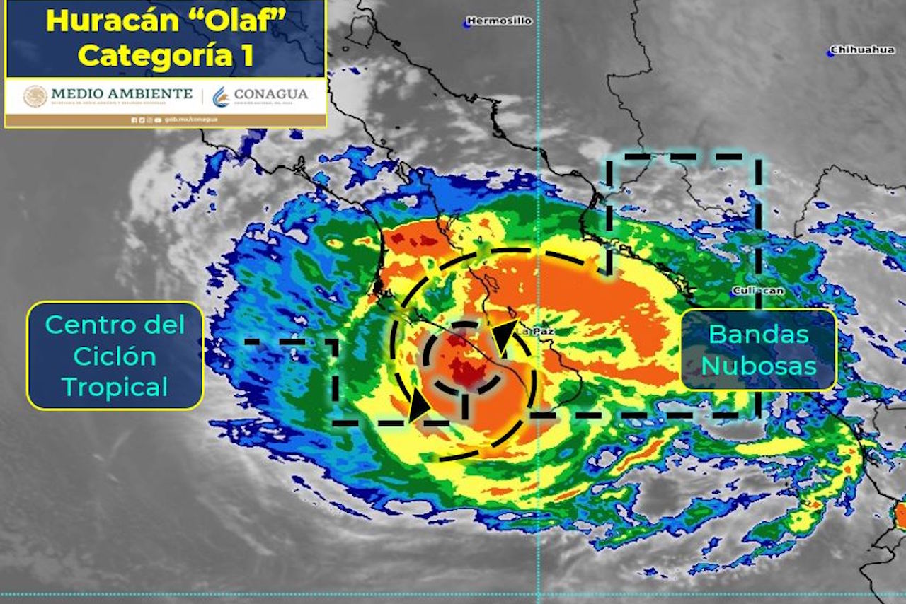 ‘Olaf’ se degrada a categoría 1; dejará lluvias en BCS, Sinaloa y Nayarit