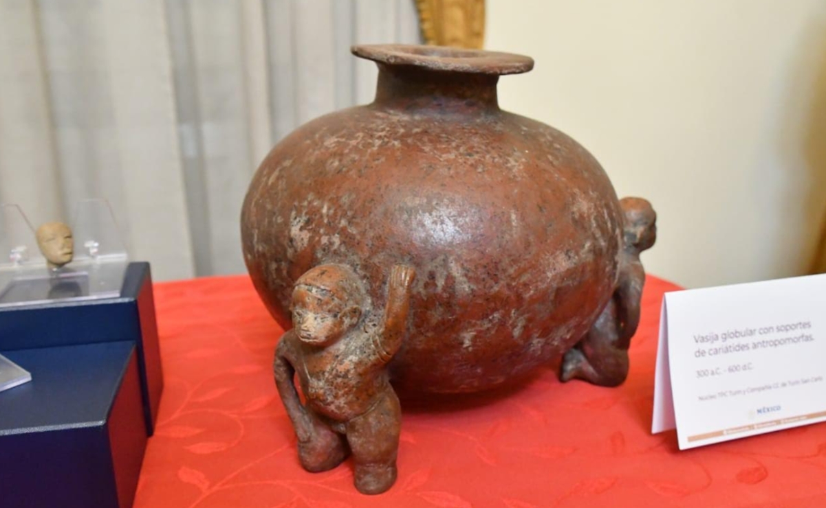 México recibe de Italia tres piezas arqueológicas sustraídas ilegalmente