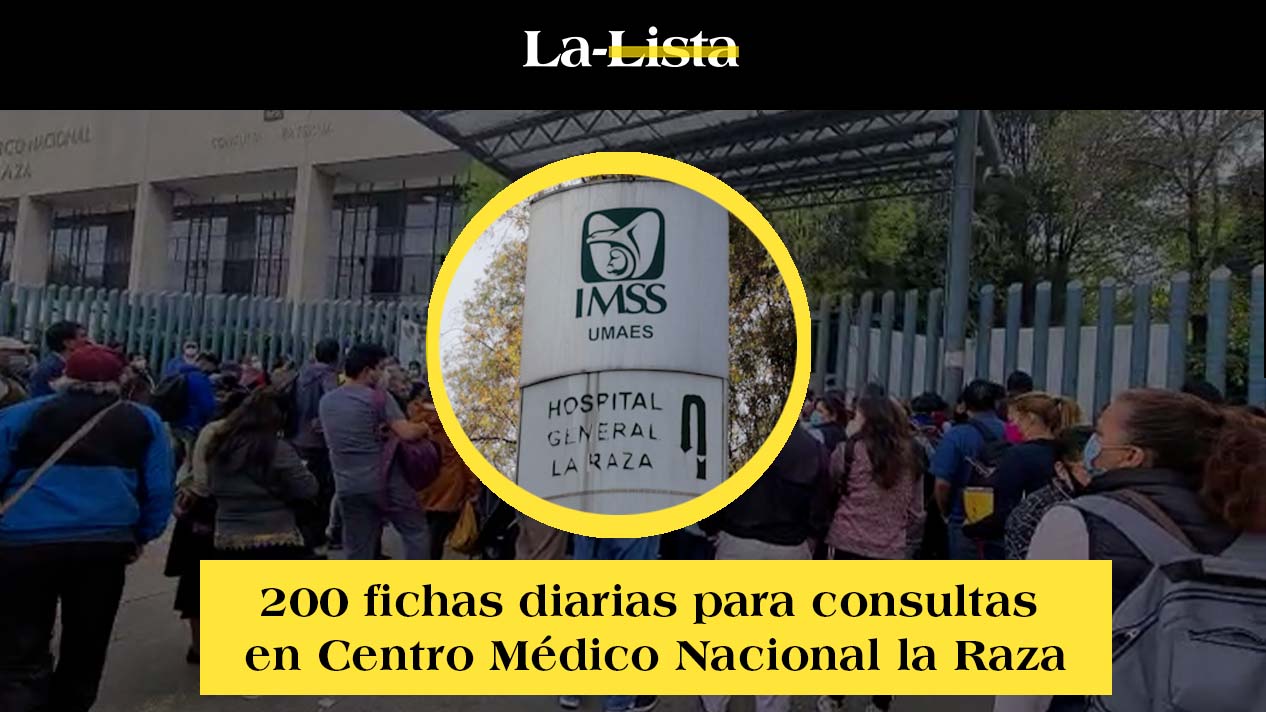 200 fichas diarias para consultas en Centro Médico Nacional la Raza