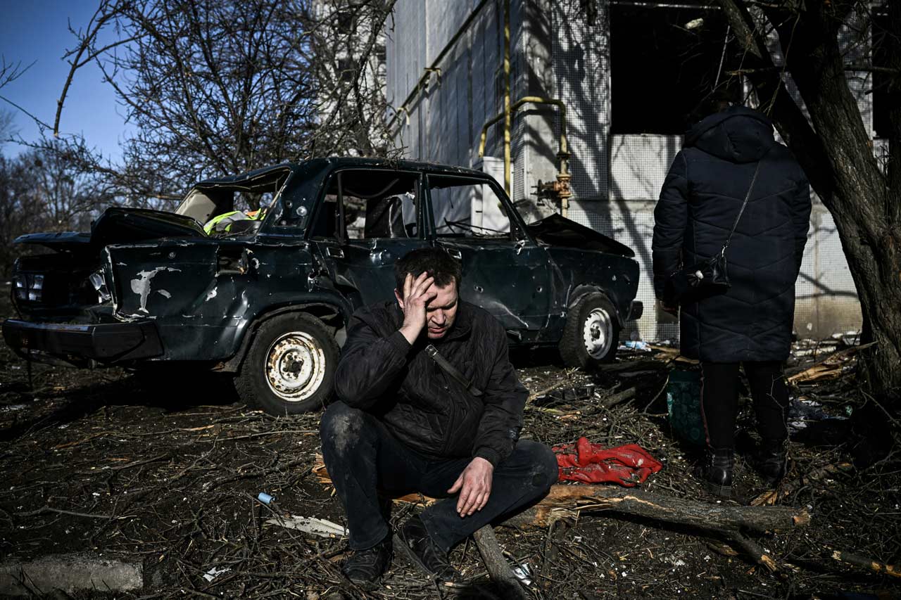 El día 1 del conflicto Ucrania-Rusia en imágenes