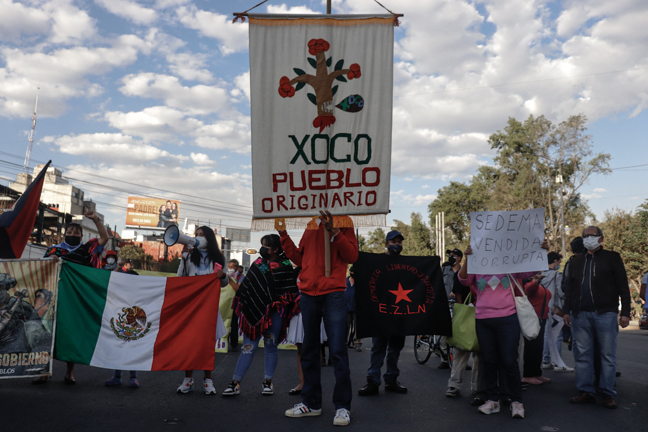 ‘No a la privatización de Mayorazgo’: Xoco protesta ante cierre de calle por la Torre Mítikah