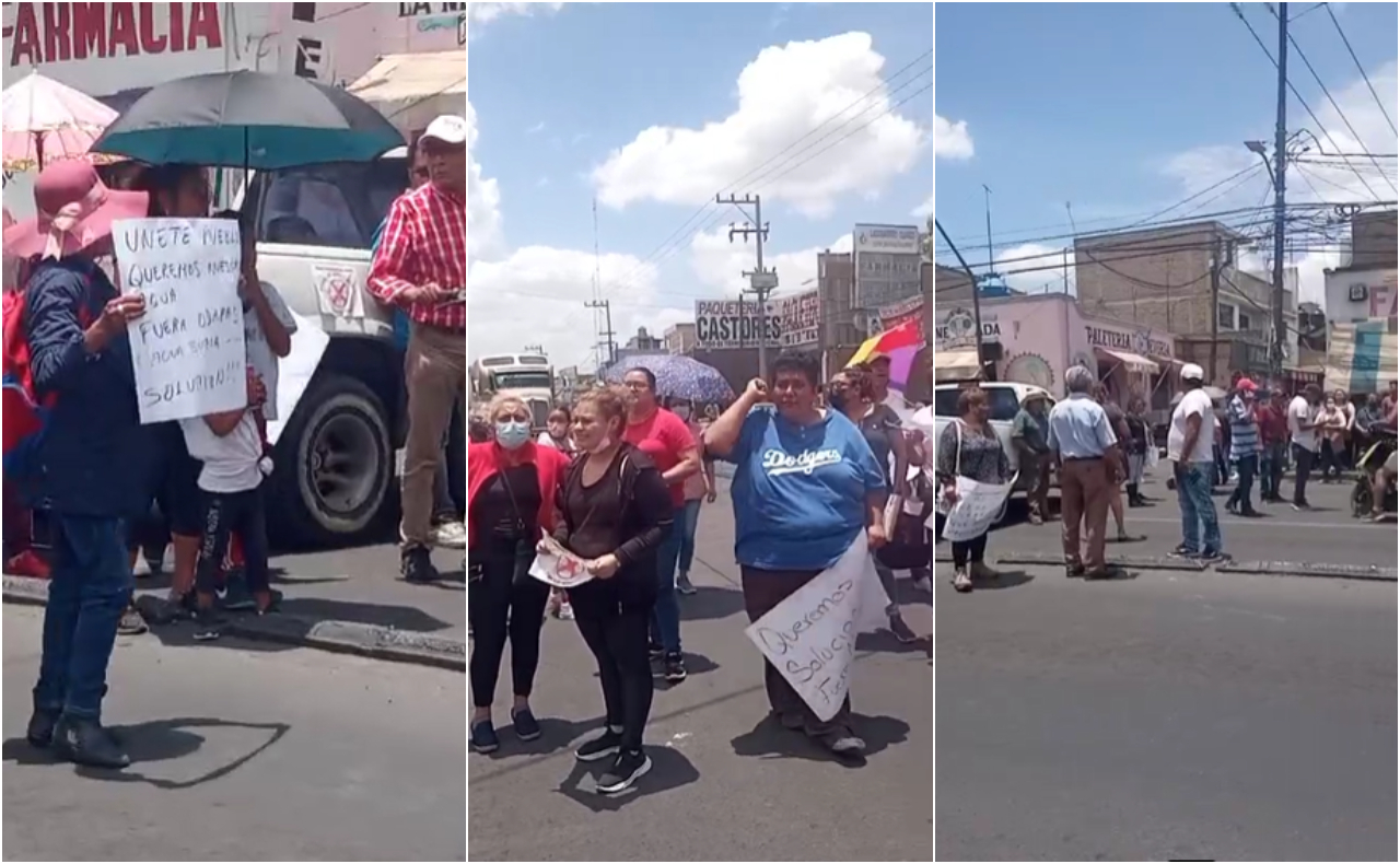 Vecinos de Ayotla, en Ixtapaluca, protestan por falta de agua y cierran la México-Puebla