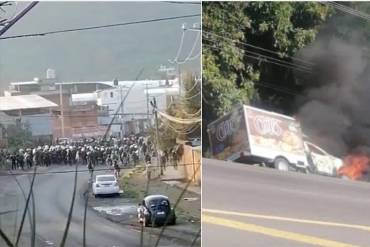 Operativo en Nuevo San Juan, Michoacán, desata quema de vehículos