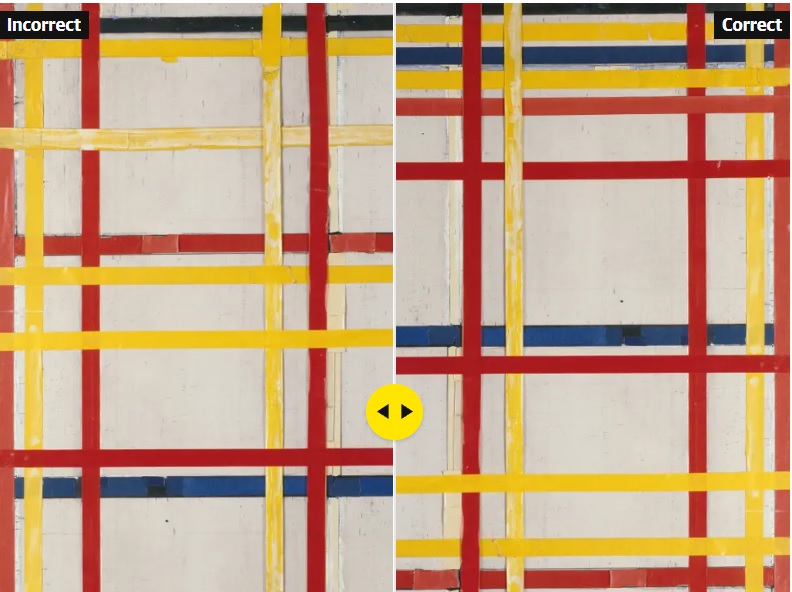 El cuadro de Mondrian lleva 75 años colgado al revés