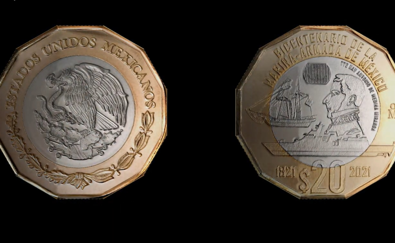 La nueva moneda de 20 pesos conmemora el Bicentenario de la Marina