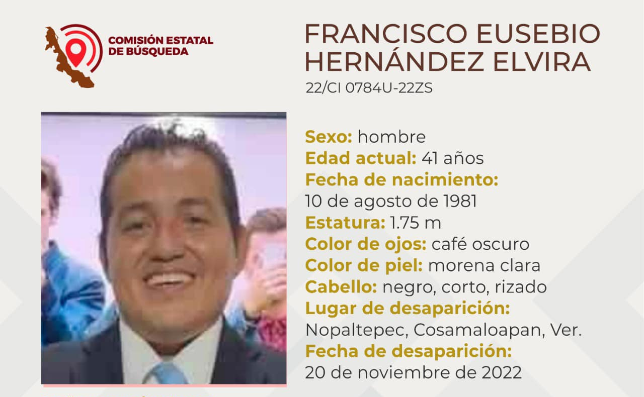 Francisco Hernández Elvira, periodista de Veracruz, es reportado como desaparecido