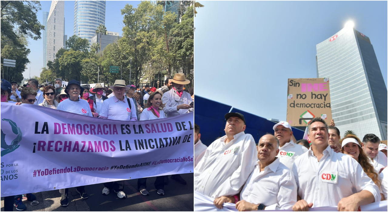 La-Lista de políticos que participaron en la marcha a favor del INE