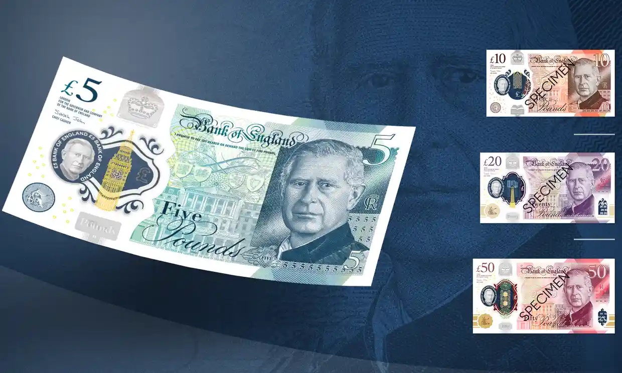 El Banco de Inglaterra revela el diseño de los billetes del rey Carlos III