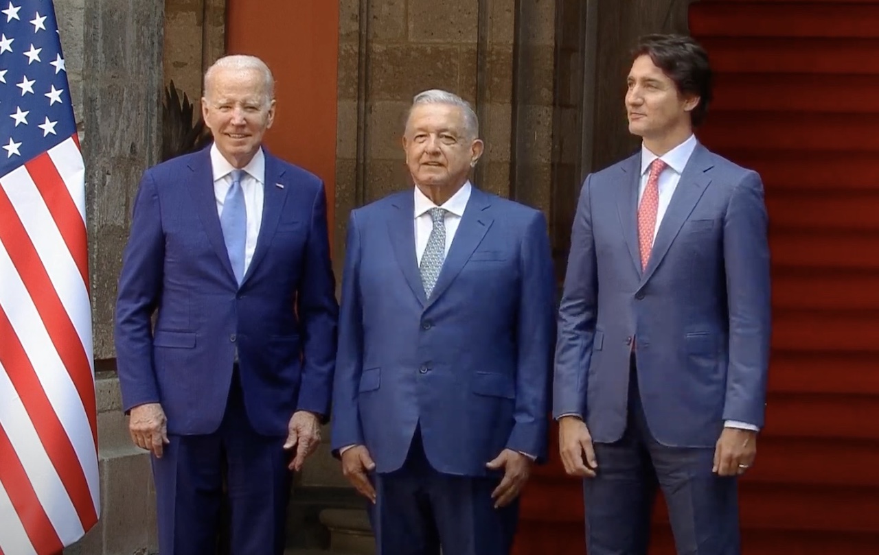 AMLO se reúne con Trudeau y Biden en Palacio Nacional para la cumbre