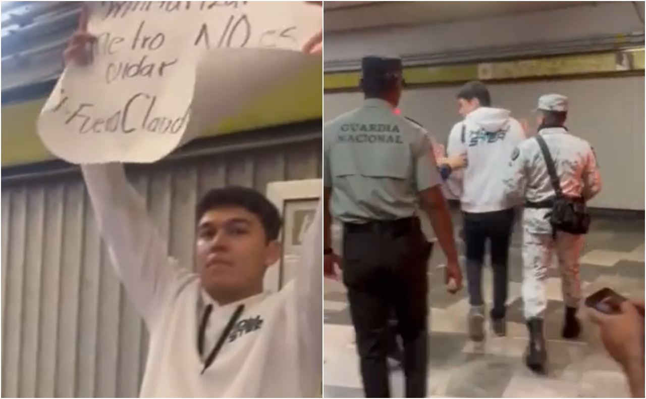 ‘Militarizar el Metro no es cuidar’: joven es detenido por la GN tras manifestarse