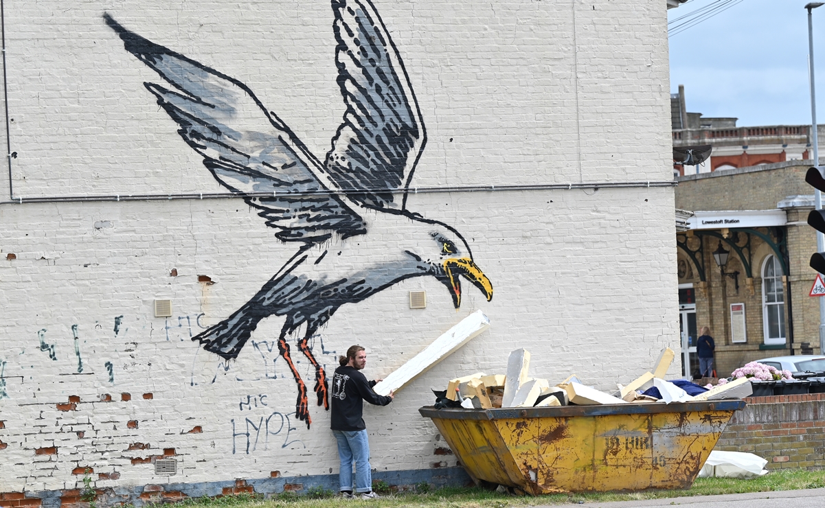 Elemento de una obra de Banksy es retirado por dueño de un edificio