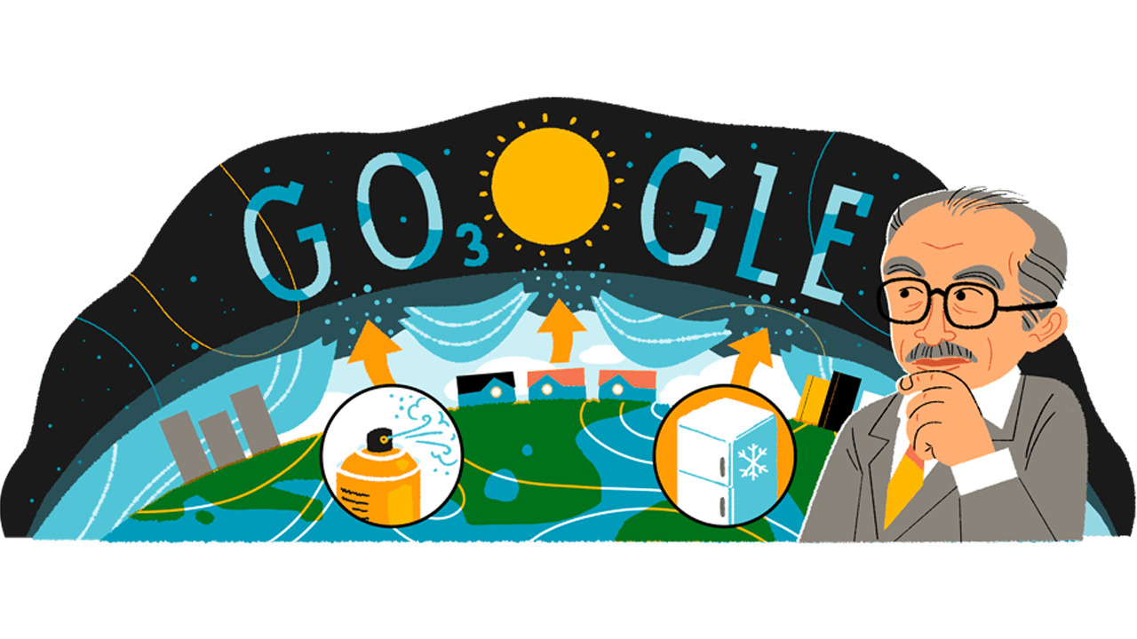 Google dedica su doodle a Mario Molina, Nobel de Química mexicano