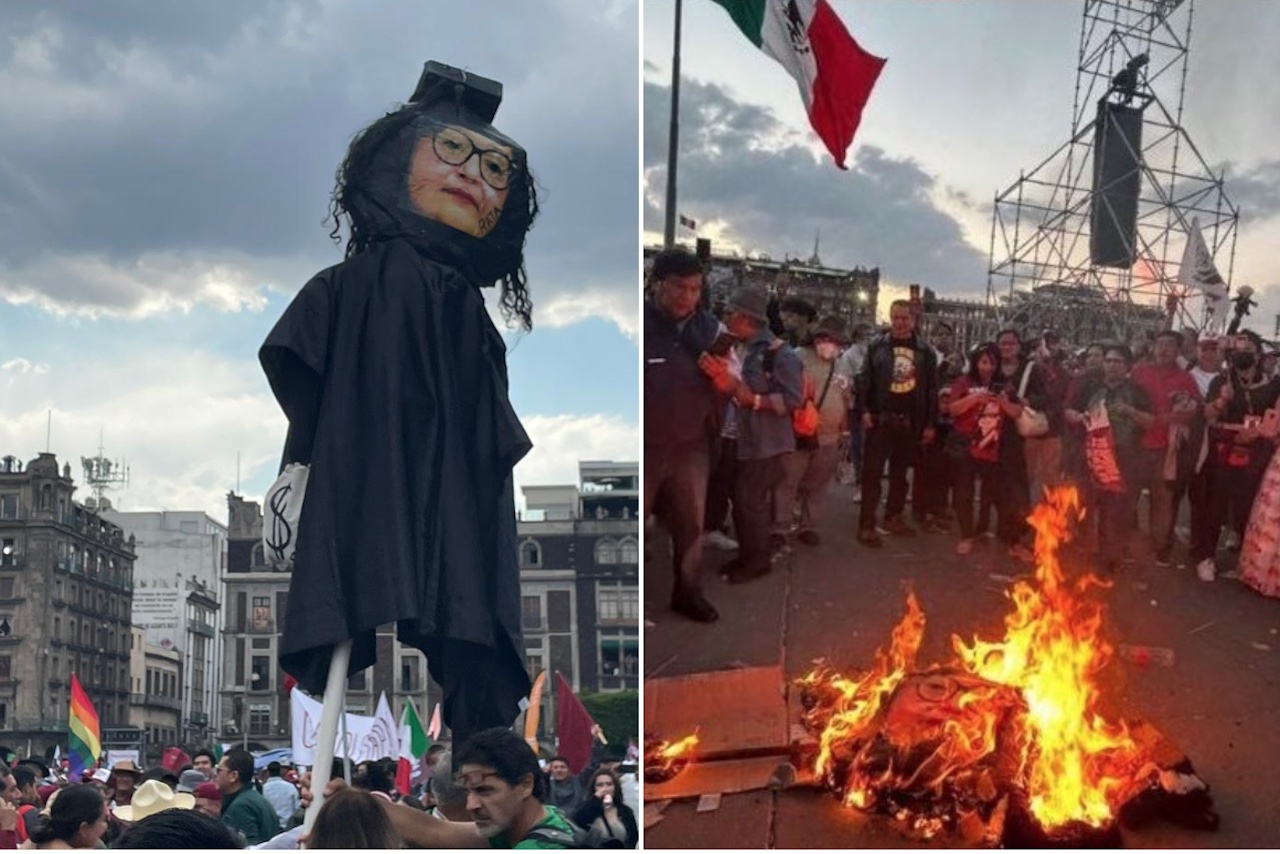 Condenan ‘expresiones de odio’ tras quema de figura de Norma Piña en evento de AMLO