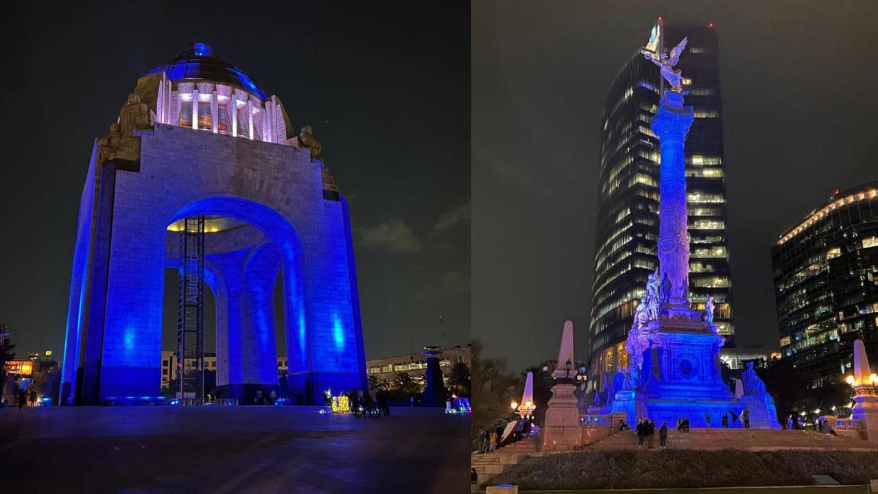 Por los 75 años de la Independencia de Israel, monumentos de la CDMX se iluminan de azul