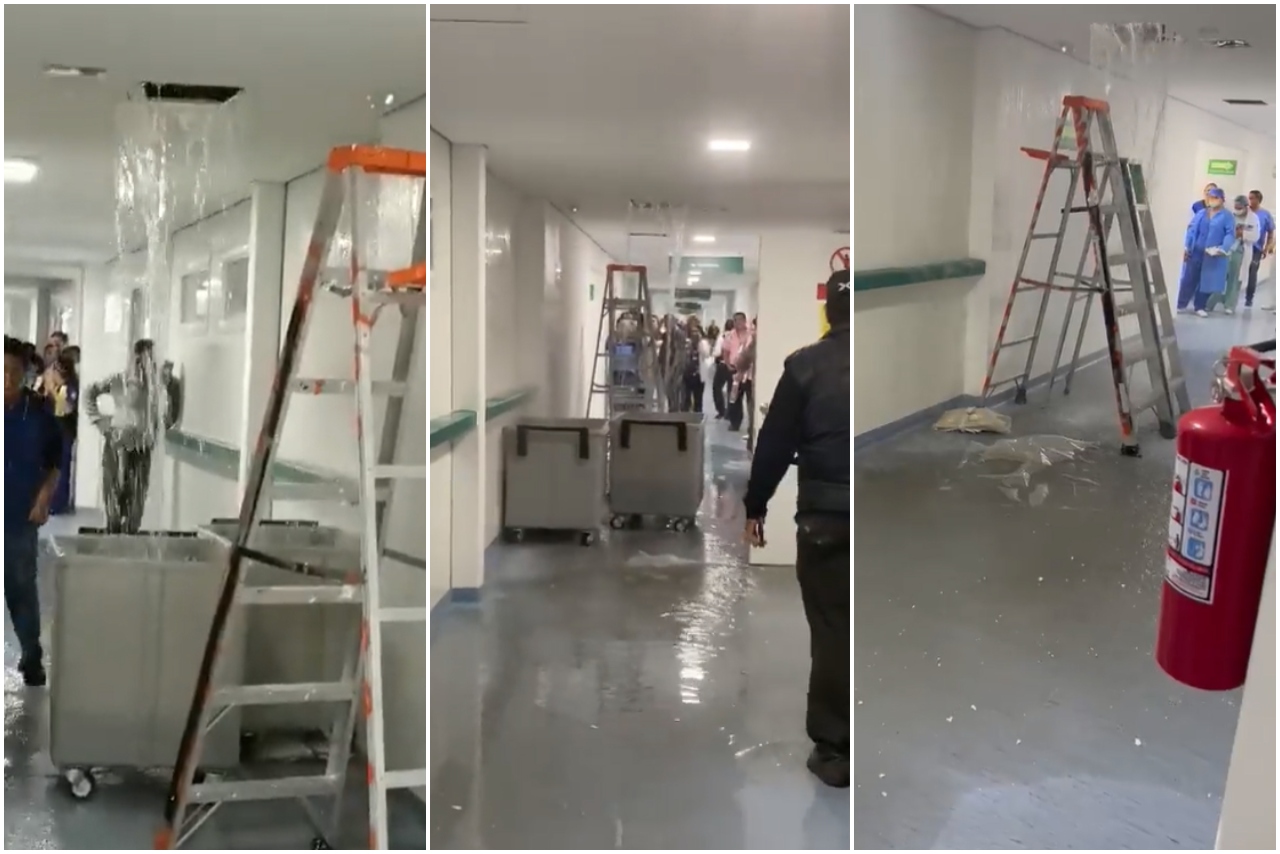 Video muestra cómo hospital de Puebla sufre filtración de agua; IMSS descarta afectaciones