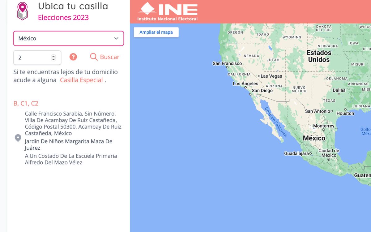 INE habilita ‘Ubica tu casilla’ para votantes en el Edomex y Coahuila