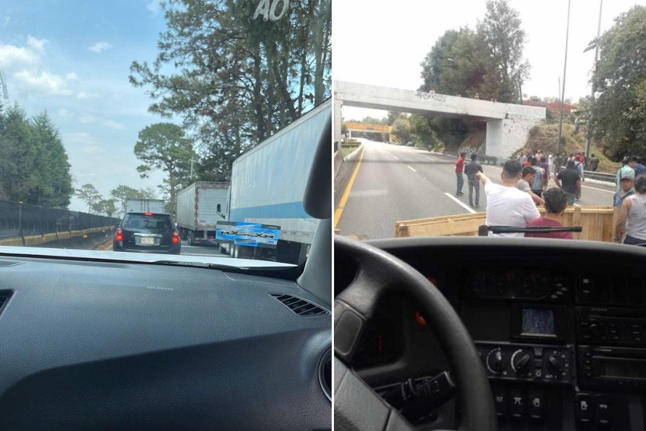 Pobladores bloquean la autopista México-Cuernavaca por retiro de un retorno