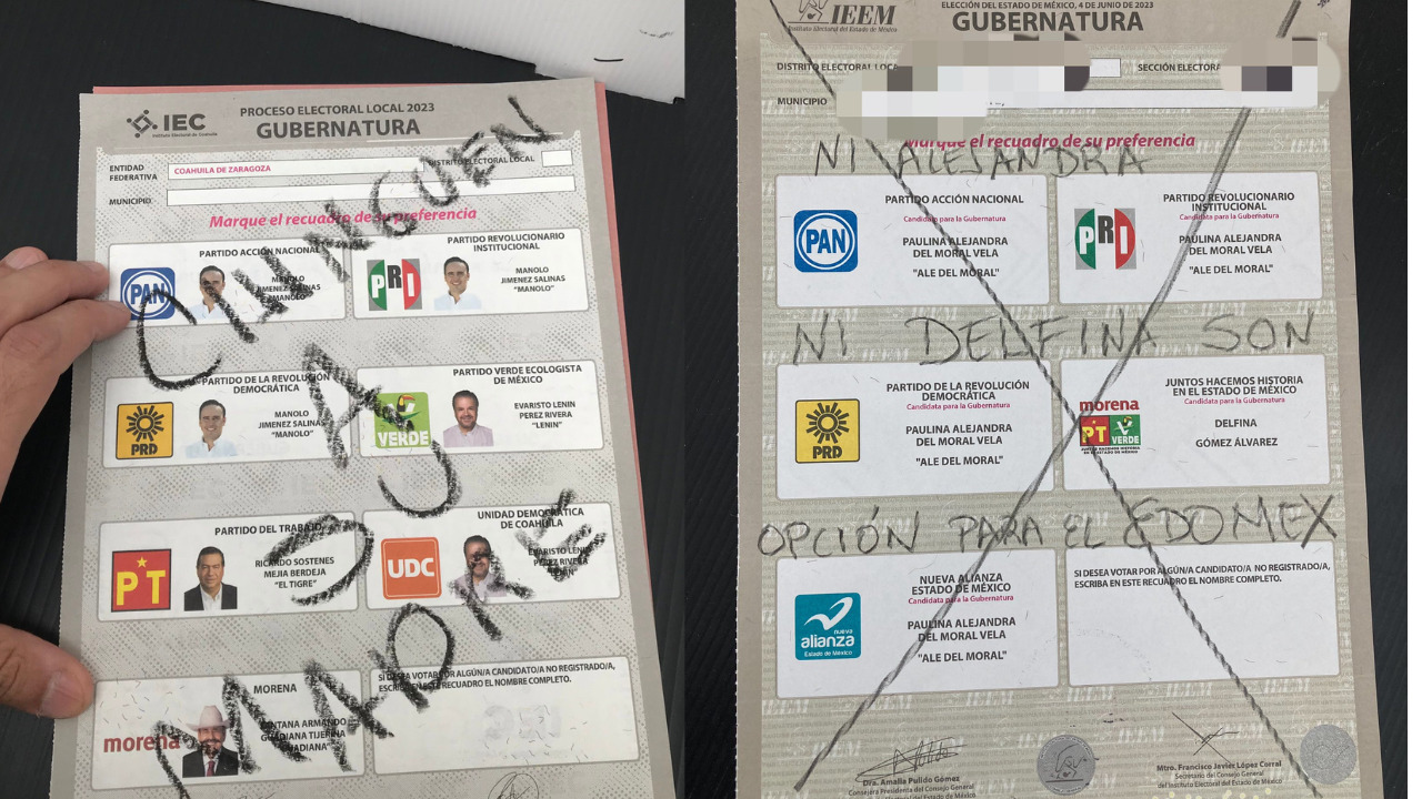 Ciudadanos exhiben molestia hacia candidatos con votos anulados en Edomex y Coahuila