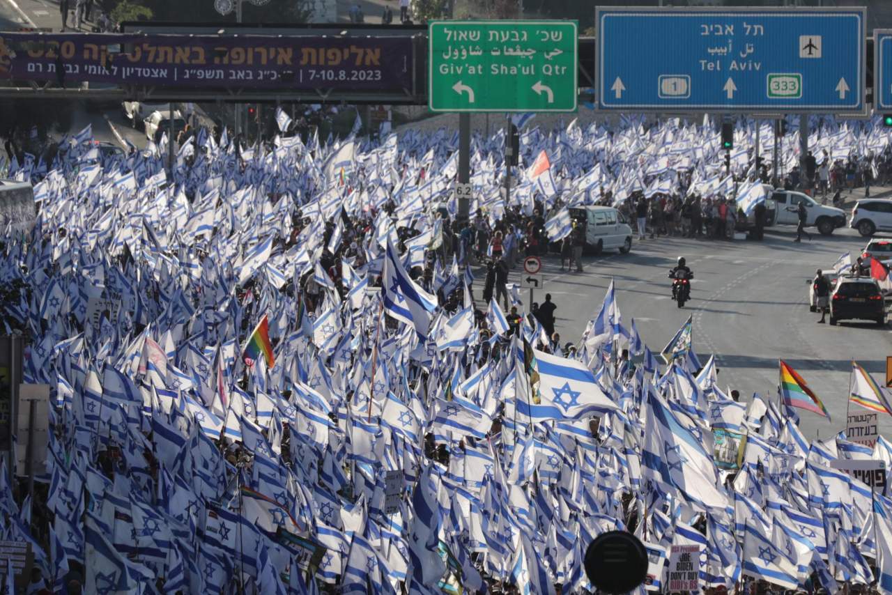 Más de 550 mil personas protestan en Israel contra reforma judicial