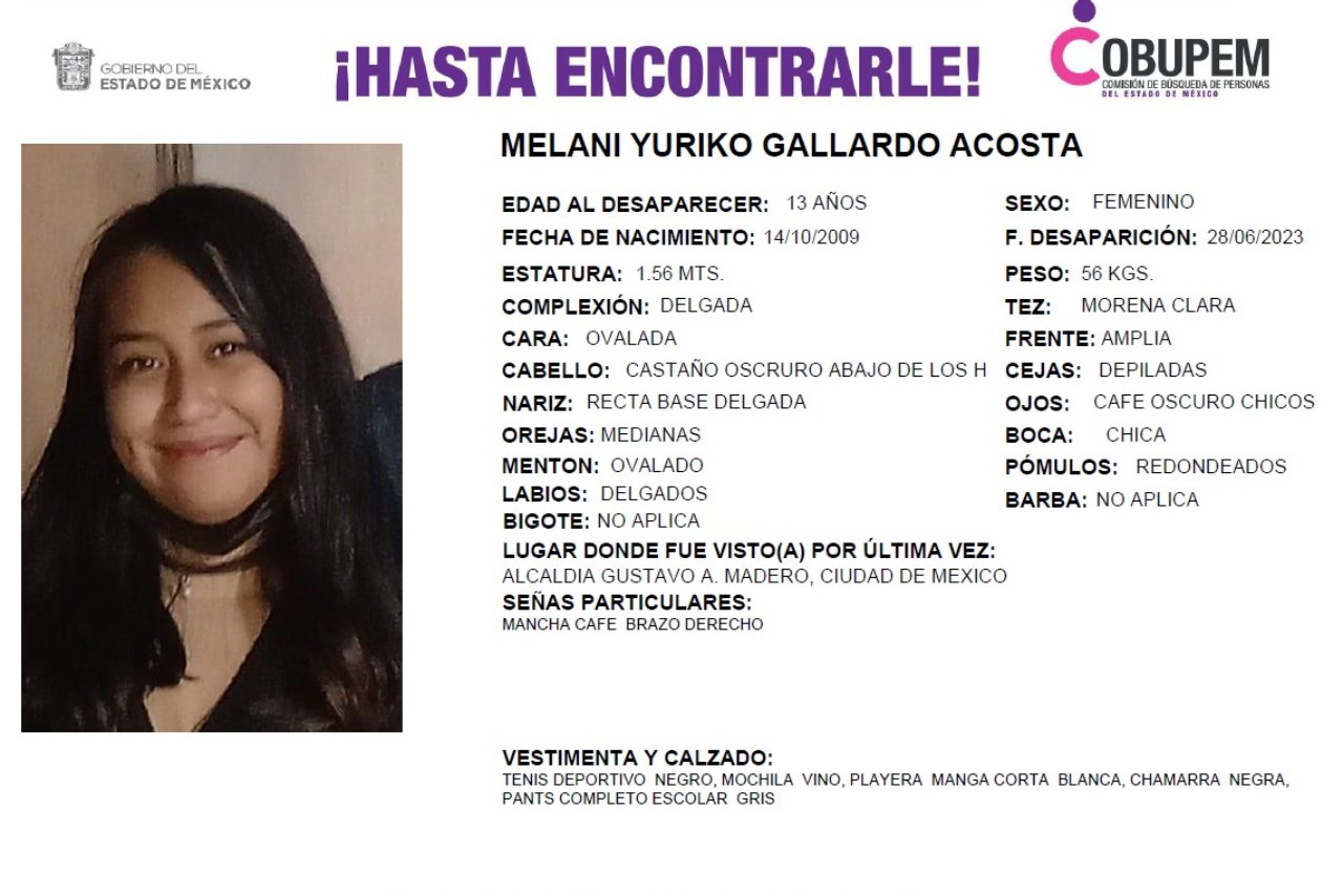 Familiares de Melani Yuriko Gallardo exigen su aparición con bloqueo en CDMX