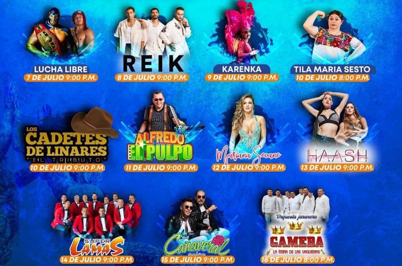 Feria de Playa del Carmen 2023 cartelera de artistas y horarios