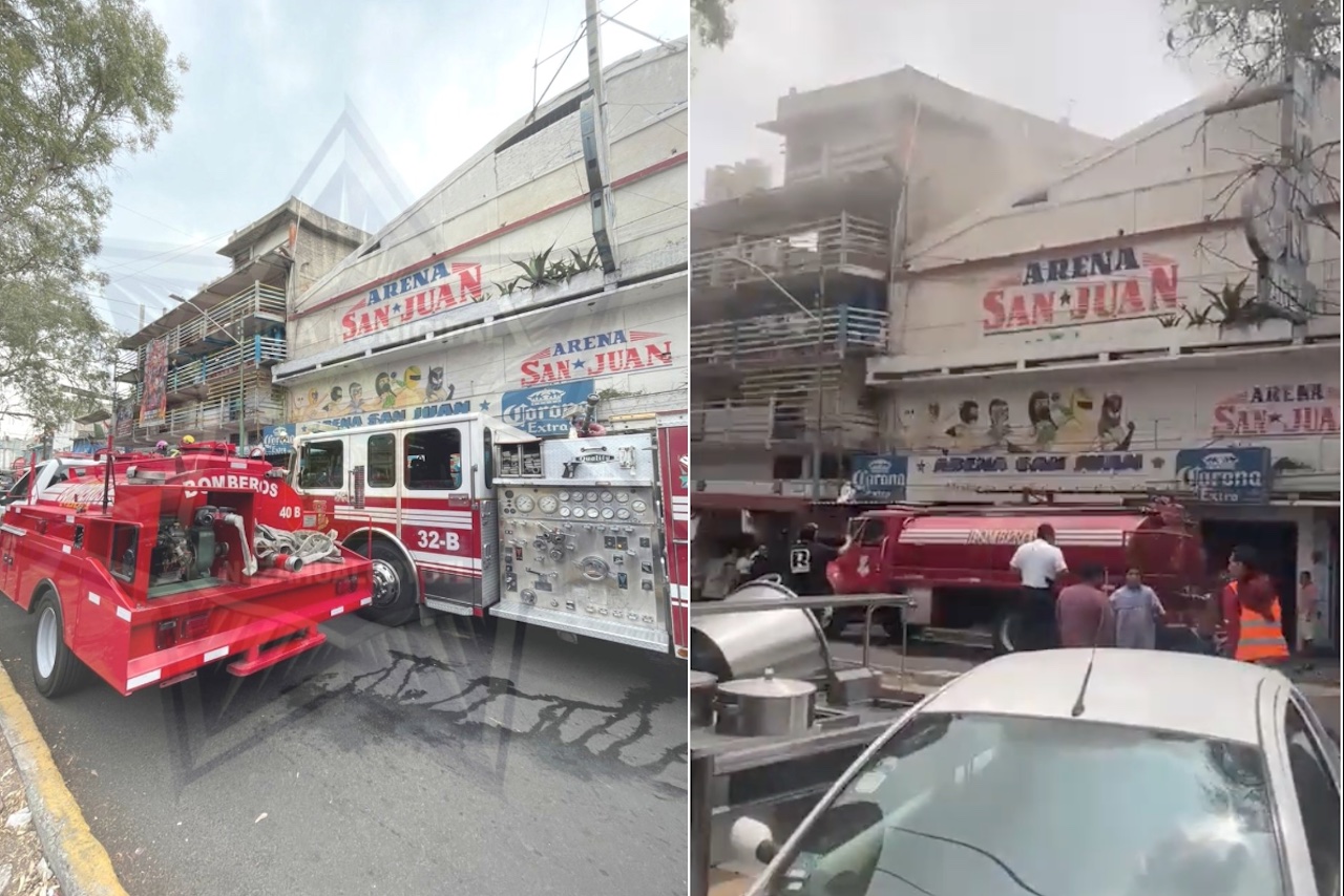 Incendio deja dos menores muertos en la Arena San Juan de Nezahualcóyolt