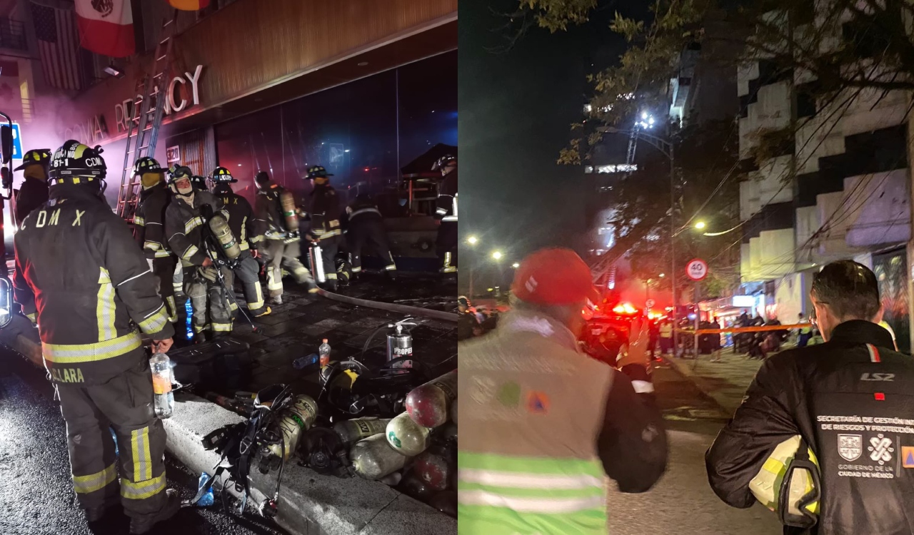 Incendio consume parte de hotel en la CDMX; evacuan a 60 huéspedes