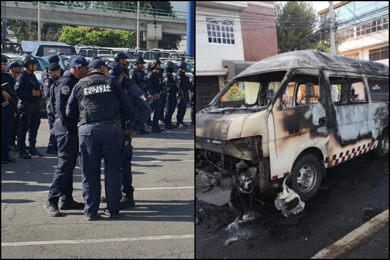 Detienen a tres presuntos extorsionadores de Coacalco tras quemar combi