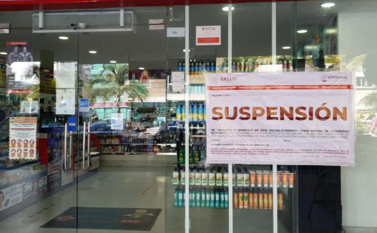 Cofepris suspende 23 farmacias en Quintana Roo por venta irregular de medicamentos