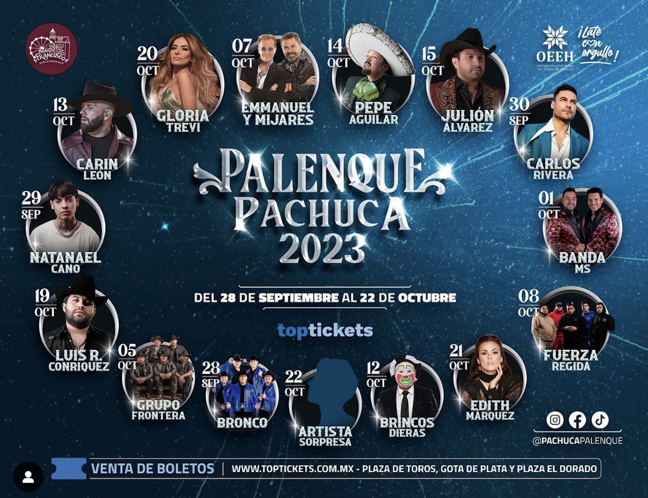 Feria De Pachuca 2023: Cartelera De Artistas Oficial Del Palenque