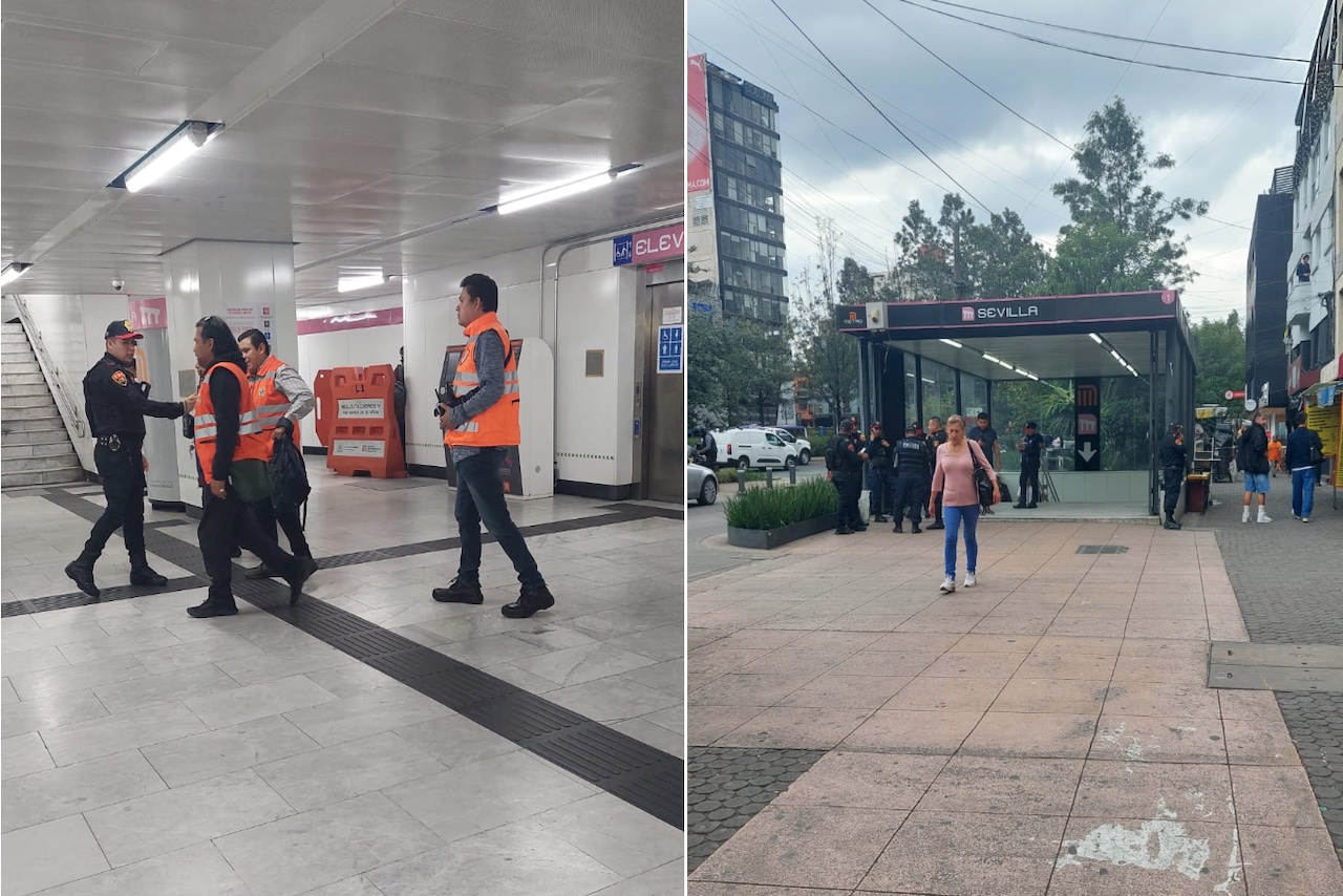 Rescatan a persona que cayó a las vías en la estación Sevilla del Metro