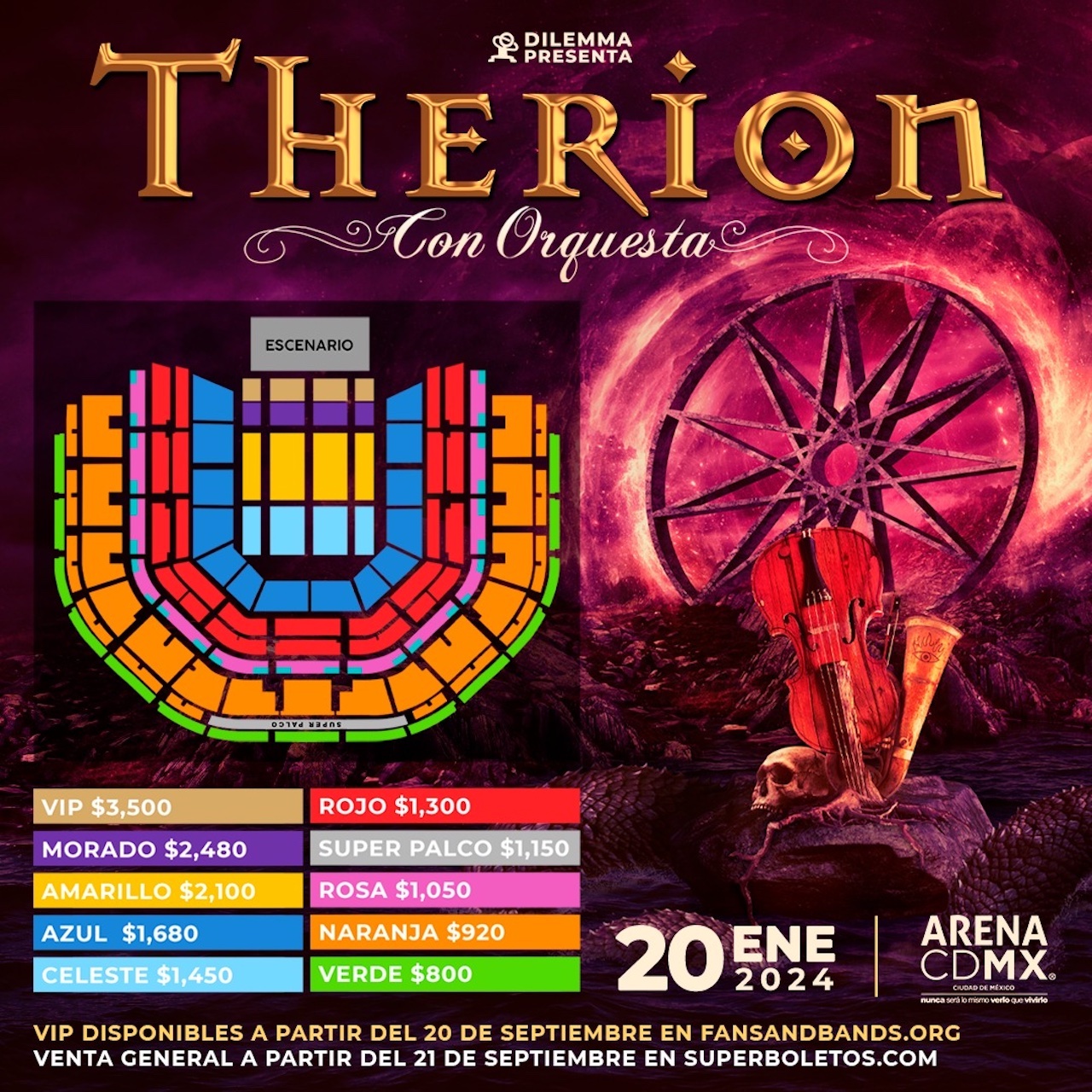 Therion en México 2024: así los precios y ventas de boletos