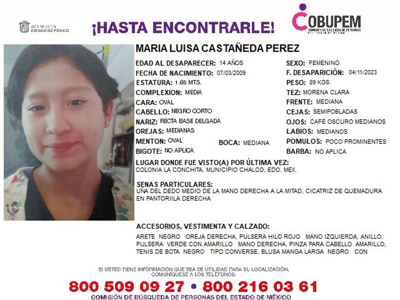 Familiares de Maria Luisa Castañeda, menor desaparecida, bloquean la México-Puebla