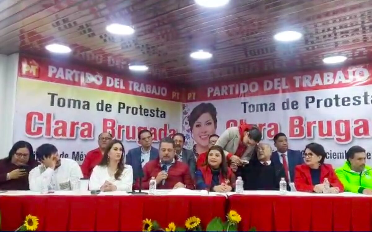 Clara Brugada rinde protesta como precandidata única del PT