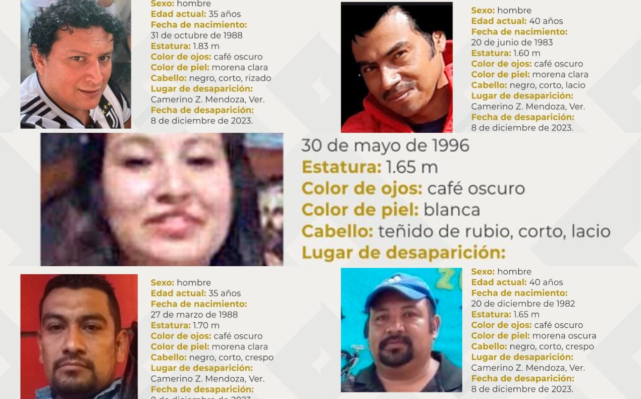 Reportan desaparición de cinco personas en Ciudad Mendoza, Veracruz