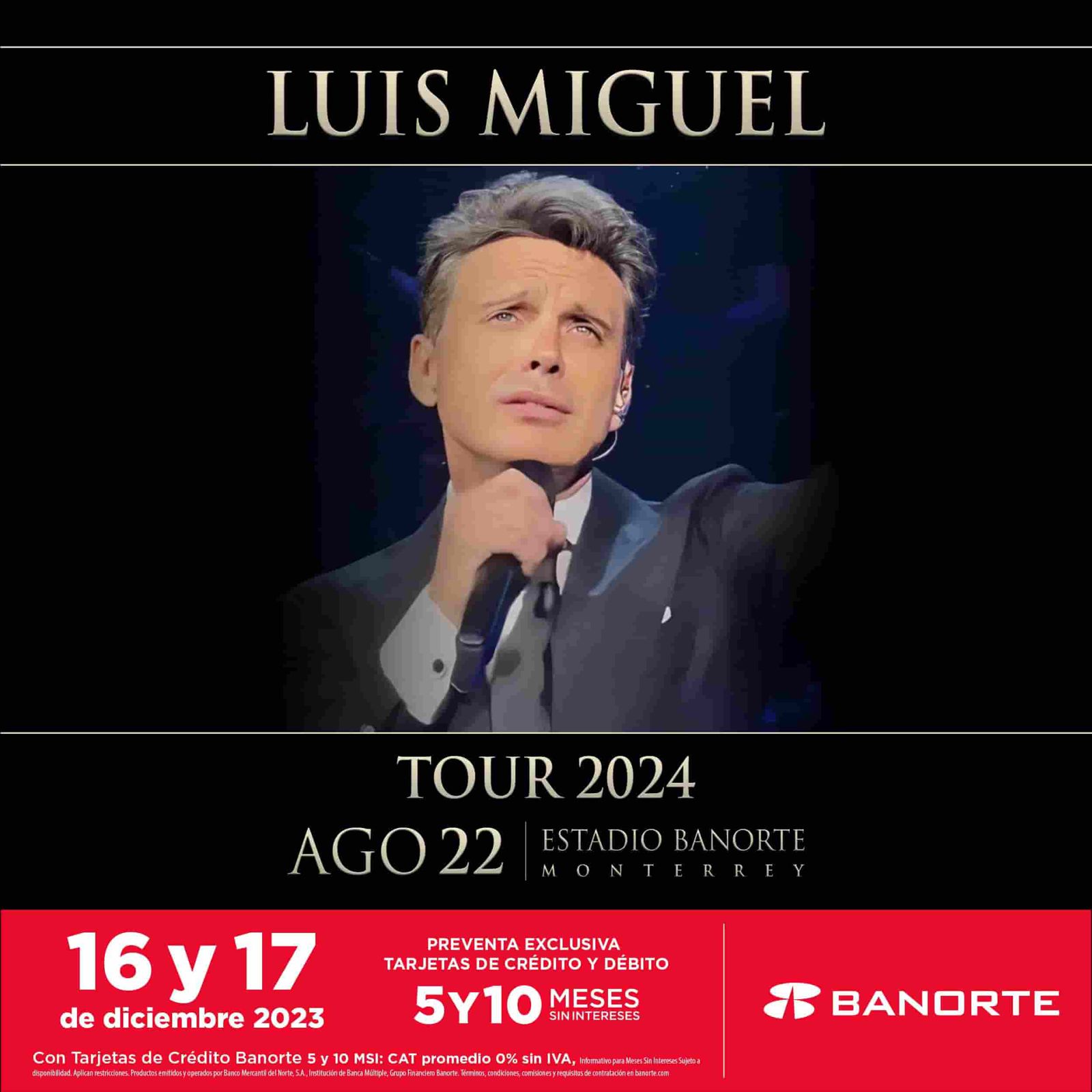 Luis Miguel en Monterrey 2024 preventa y precio de boletos por Funticket