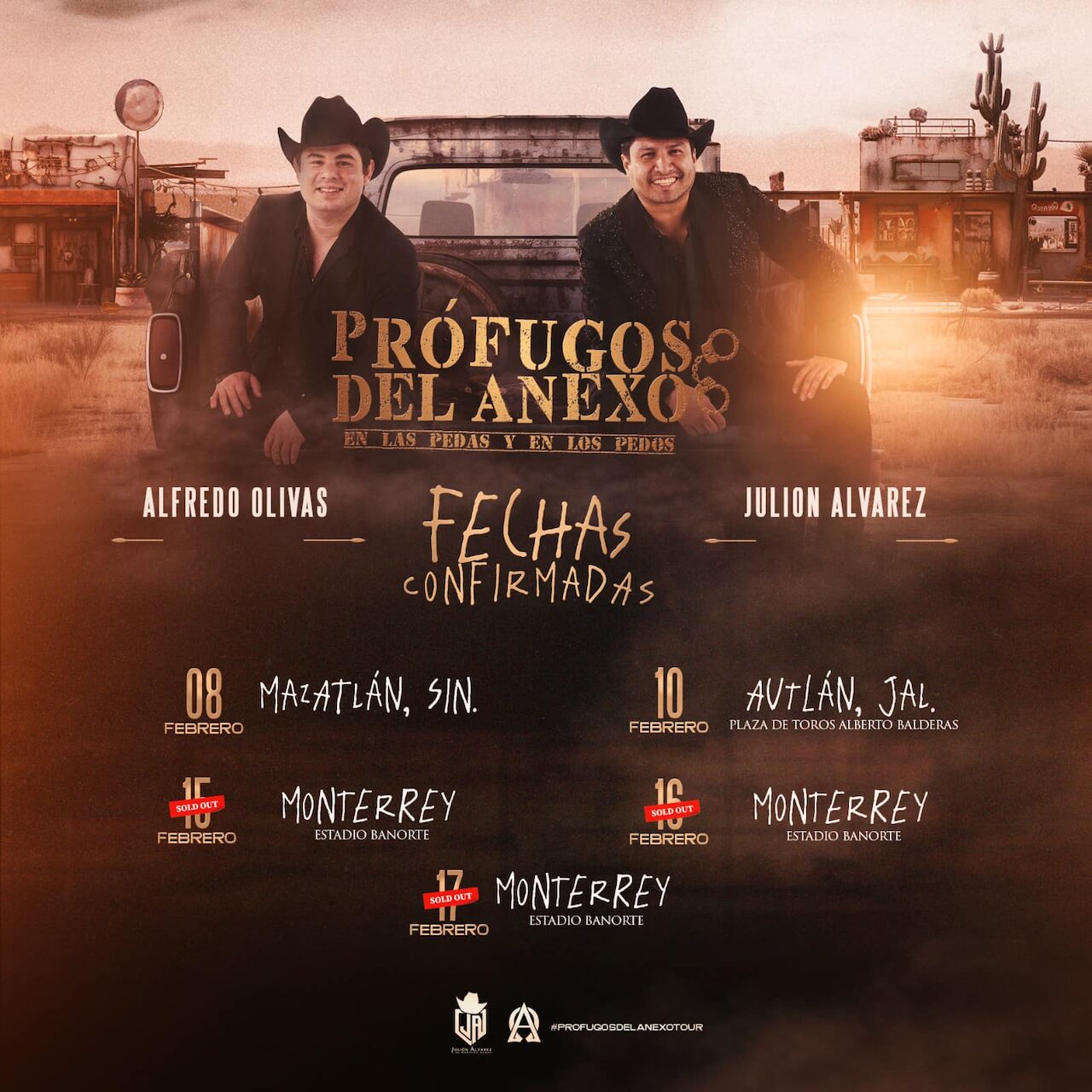 Prófugos del Anexo tour 2024 fechas oficiales Alfredo Olivas y Julión