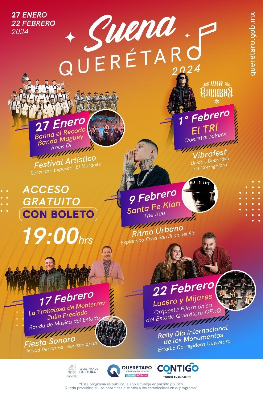 Suena Querétaro 2024: artistas, horario y boletos gratis