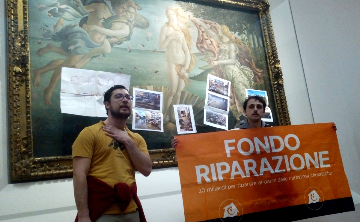 Activistas intervienen <em>El Nacimiento de Venus</em> de Botticelli