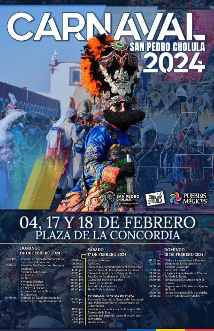 Carnaval de San Pedro Cholula 2024: desfile, horario y programa