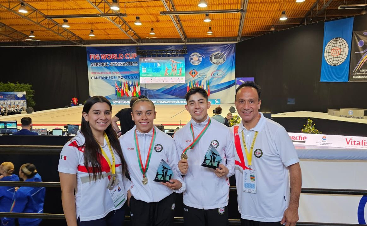 ¡Orgullo mexicano! Elizabeth Quintero y Mario Nava consiguen el oro en Gimnasia Aeróbica