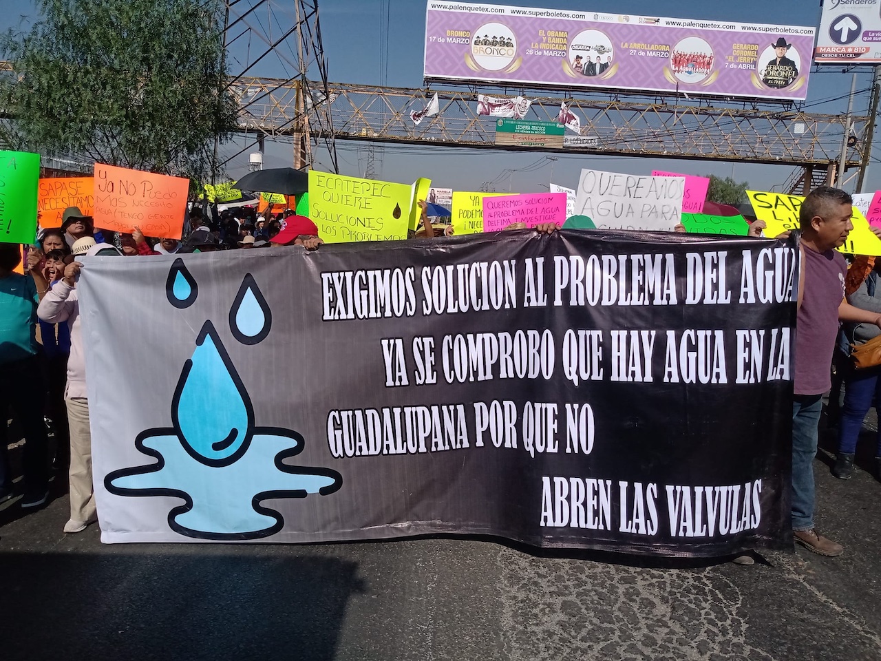 Bloqueo en la Texcoco-Lechería: protestan por falta de agua en Ecatepec