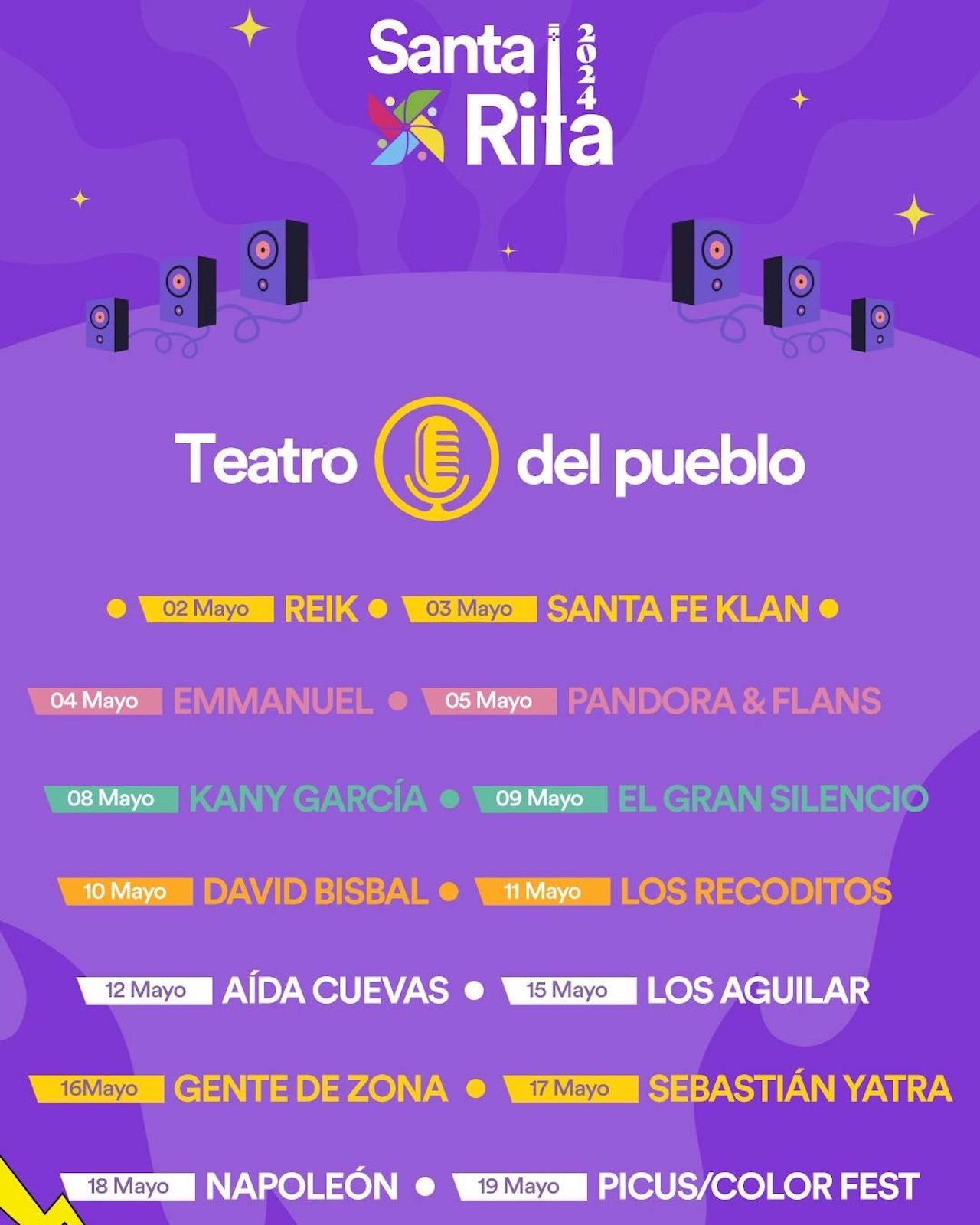 Feria De Santa Rita 2024: Cartelera De Artistas Del Teatro Del Pueblo